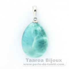 Ciondolo in Argento e 1 Larimar - 20 x 15 x 8 mm - 4.3 gr