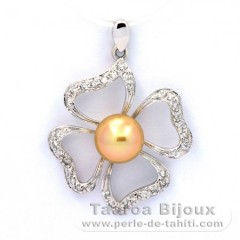 Ciondolo in Argento e 1 Perla de Australia Semi-Barocca B 8.2 mm