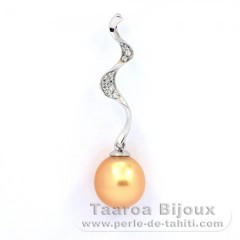Ciondolo in Argento e 1 Perla de Australia Semi-Barocca C 9 mm