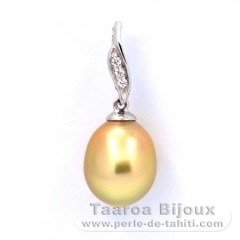 Ciondolo in Argento e 1 Perla de Australia Semi-Barocca C 9.1 mm