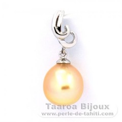 Ciondolo in Argento e 1 Perla de Australia Semi-Barocca C 10 mm