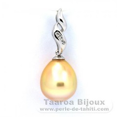 Ciondolo in Argento e 1 Perla de Australia Semi-Barocca C 10.6 mm