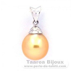 Ciondolo in Argento e 1 Perla de Australia Semi-Barocca A+ 10 mm