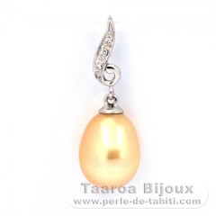 Ciondolo in Argento e 1 Perla de Australia Semi-Barocca C 9 mm