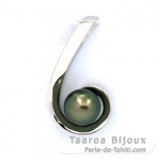 Ciondolo in Argento e 1 Perla de Tahiti Rotonda C 8.7 mm