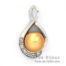 Ciondolo in Argento e 1 Perla de Australia Semi-Barocca C 9.5 mm