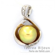 Ciondolo in Argento e 1 Perla de Australia Semi-Barocca B 9.2 mm