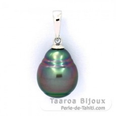 Ciondolo in Argento e 1 Perla di Tahiti Cerchiata B 10.3 mm