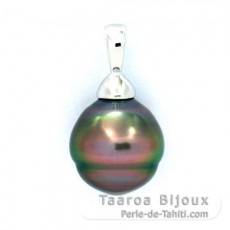 Ciondolo in Argento e 1 Perla di Tahiti Cerchiate B 10.4 mm
