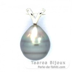Ciondolo in Argento e 1 Perla di Tahiti Cerchiate B 10.5 mm