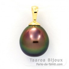 Ciondolo in Oro 18K e 1 Perla di Tahiti Semi-Barocca B 10 mm