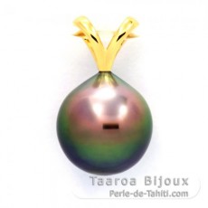 Ciondolo in Oro 18K e 1 Perla di Tahiti Semi-Barocca A/B 9.8 mm