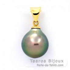 Ciondolo in Oro 18K e 1 Perla di Tahiti Semi-Barocca A/B 9.7 mm