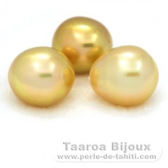 Lotto di 3 Perle di Australia Semi-Barroca A+ di 11.7 a 11.9 mm
