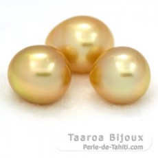 Lotto di 3 Perle di Australia Semi-Barroca A+ di 11.1 a 11.4 mm