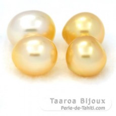 Lotto di 4 Perle di Australia Semi-Barroca A+ di 9 a 9.4 mm