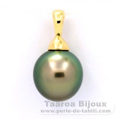 Ciondolo in Oro 18K e 1 Perla di Tahiti Semi-Barocca A 10 mm