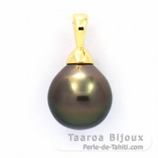Ciondolo in Oro 18K e 1 Perla di Tahiti Semi-Barocca A 10.3 mm