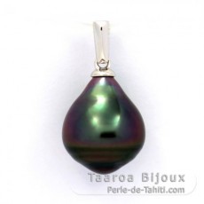 Ciondolo in Argento e 1 Perla di Tahiti Cerchiata B 10.7 mm