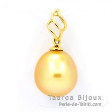 Ciondolo in Oro 18K e 1 Perla de Australia Semi-Barocca A 10.8 mm
