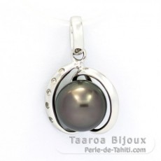 Ciondolo in Argento e 1 Perla de Tahiti Rotonda C 8.7 mm