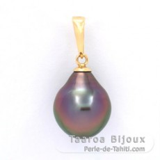 Ciondolo in Oro 18K e 1 Perla di Tahiti Semi-Barocca B 9.6 mm