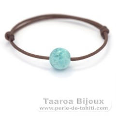 Braccialetto in Cotone e 1 Larimar - 11.4 mm - 2.6 gr