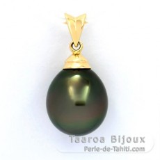 Ciondolo in Oro 18K e 1 Perla di Tahiti Semi-Baroccha B 11.2 mm