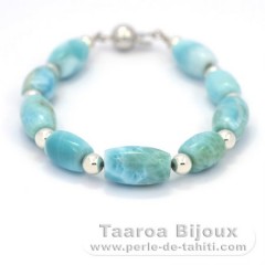 Braccialetto di 9 Larimar - 18.5 cm - 13.4 gr