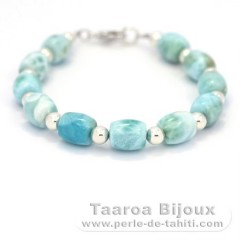 Bracciale di 11 Larimar - 18 cm - 11.6 gr