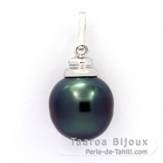 Ciondolo in Argento e 1 Perla de Tahiti Cerchiate C 11.7 mm