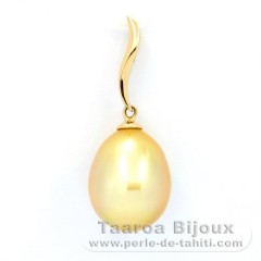 Ciondolo in Oro 18K e 1 Perla de Australia Semi-Barocca A/B 10.8 mm