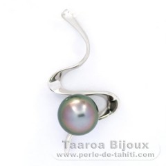 Ciondolo in Argento e 1 Perla di Tahiti Semi-Barocca B 9.3 mm