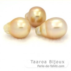 Lotto di 3 Perle die Australia Semi-Barroca C di 12.6 a 12.9 mm