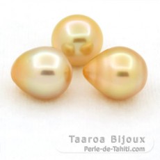 Lotto di 3 Perle di Australia Semi-Barroca C 10.3 mm
