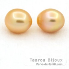 Lotto di 2 Perle di Australia Semi-Barroca C 10.5 e 10.6 mm