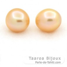 Lotto di 2 Perle di Australia Semi-Barroca C 10.5 e 10.6 mm