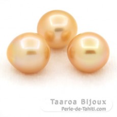 Lotto di 3 Perle di Australia Semi-Barroca C di 10.1 a 10.4 mm