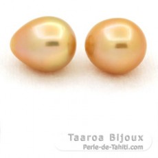 Lotto di 2 Perle di Australia Semi-Barroca C 11 e 11.1 mm