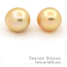 Lotto di 2 Perle di Australia Semi-Barroca C 10.5 e 10.7 mm