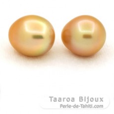 Lotto di 2 Perle di Australia Semi-Barroca C di 12.3 a 12.4 mm