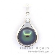 Ciondolo in Argento e 1 Perla di Tahiti Semi-Baroccha B 10.7 mm