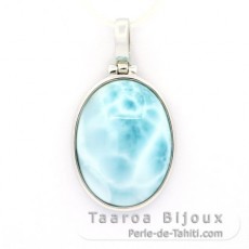 Ciondolo in Argento e 1 Larimar - 20 x 15 x 7 mm - 3.8 gr