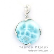 Ciondolo in Argento e 1 Larimar - 20.5 mm - 5.1 gr