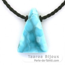 Collana in Cotone e 1 Larimar - 35 x 24 x 9.5 mm - 11.7 gr