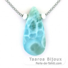 Collana in Argento e 1 Larimar - 36 x 17 x 8 mm - 8.6 gr