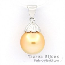 Ciondolo in Argento e 1 Perla de Australia Semi-Barocca BC 11.3 mm
