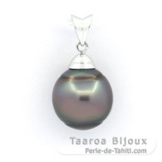 Ciondolo in Argento e 1 Perla de Tahiti Cerchiata B/C 11.5 mm