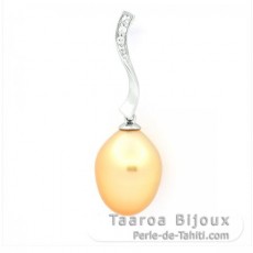 Ciondolo in Argento e 1 Perla de Australia Semi-Barocca B/C 11.1 mm
