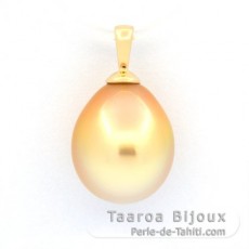 Ciondolo in Oro 18K e 1 Perla de Australia Semi-Barocca B/C 11.5 mm